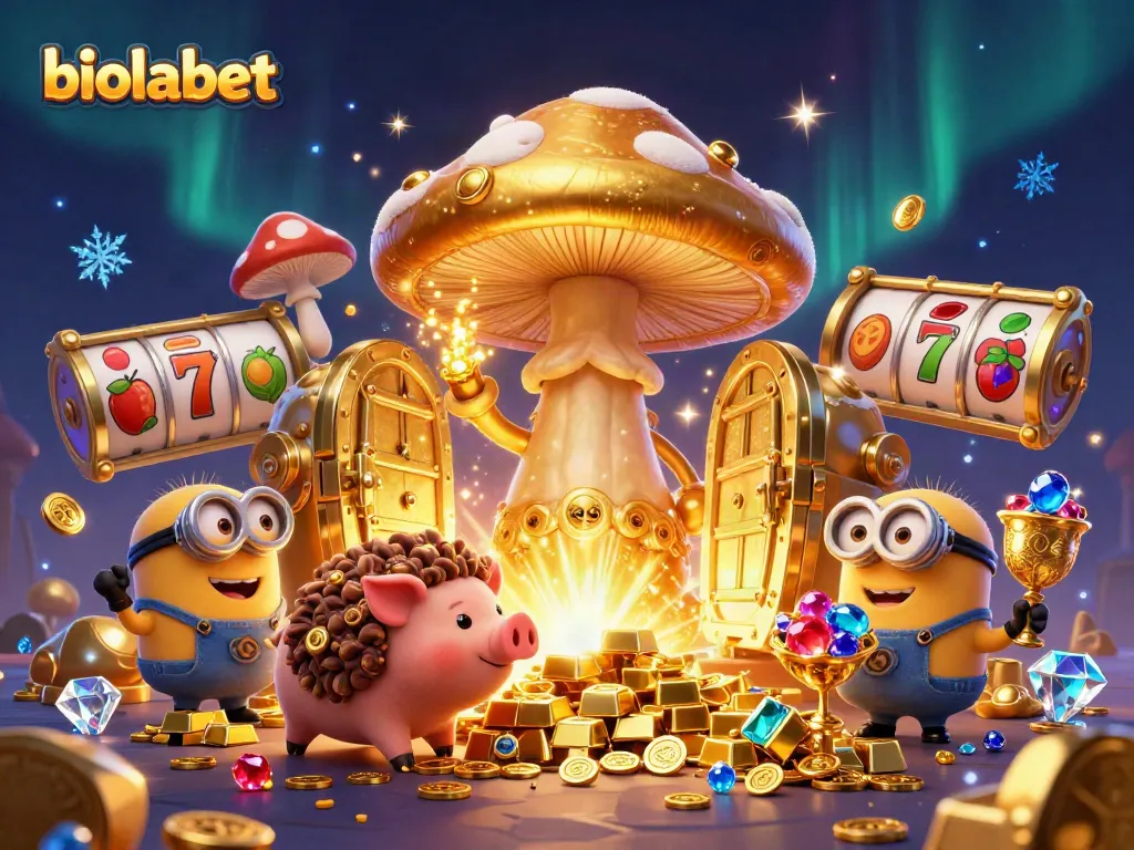 Spin the reels with the enchanting biolabet scene full of treasures and magical elements.