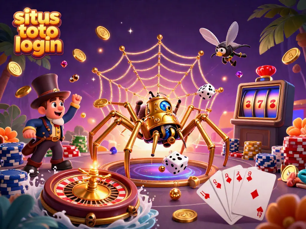 Experience thrilling wins at situs toto login with a vibrant 3D casino scene bursting with excitement.