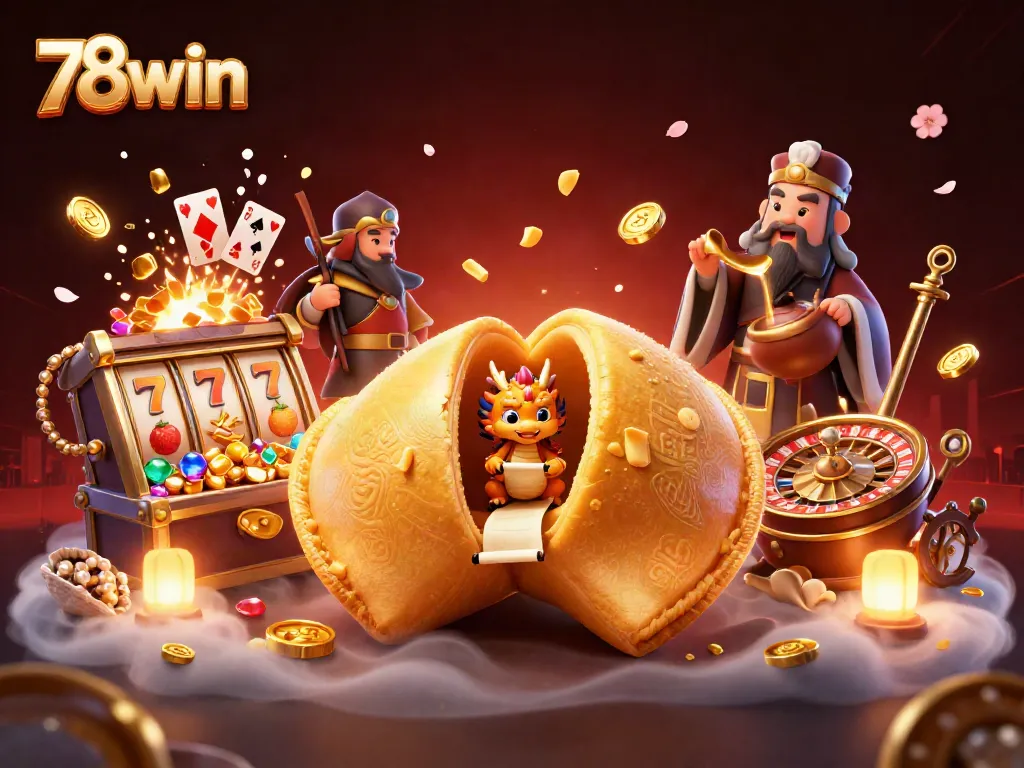 Experience thrilling wins at 78win casino with a vibrant treasure display of games and fortune.