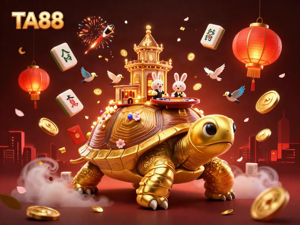 Experience the excitement of TA88 with vibrant 3D elements and a dynamic casino scene.