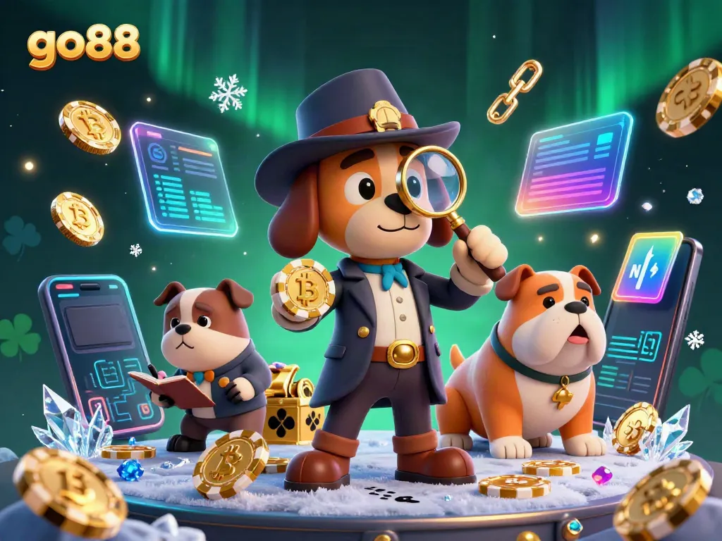 Engage in thrilling games at go88 with a detective dog duo exploring hidden treasures.
