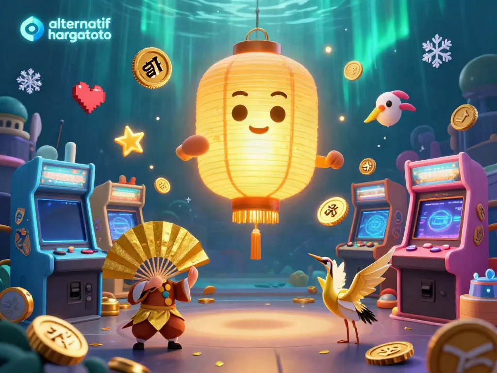 Experience the magical world of alternatif hargatoto with a vibrant casino scene filled with unique characters and dazzling gaming elements.