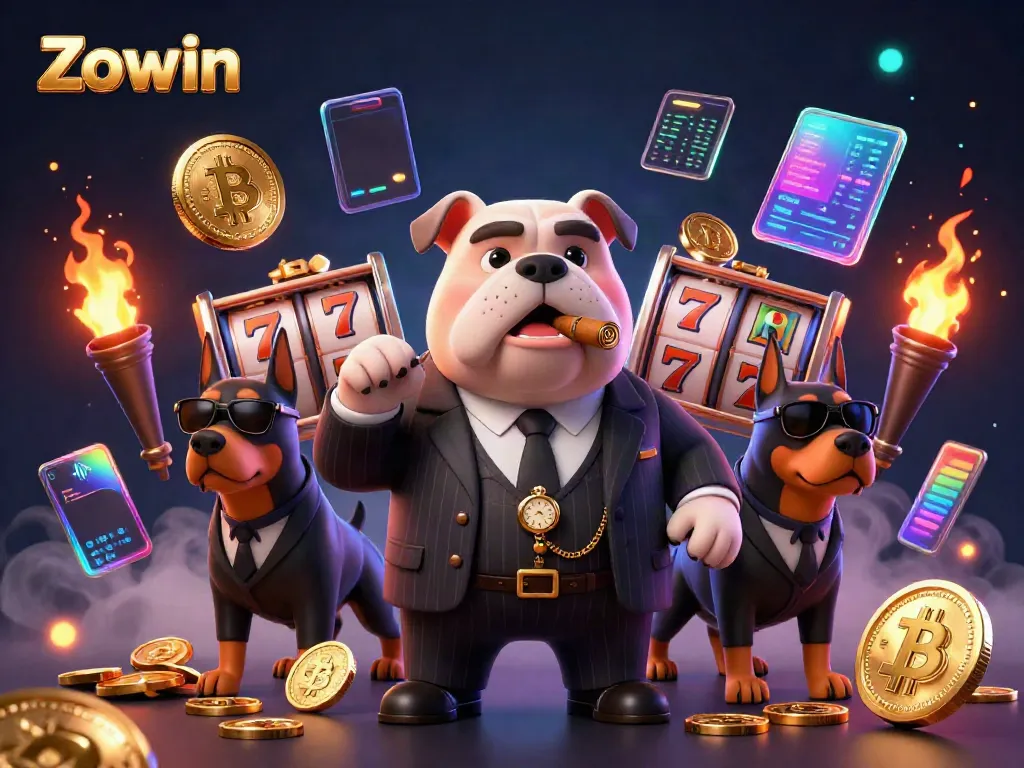 Experience the excitement of Zowin in this vibrant casino-themed illustration with rich game elements.