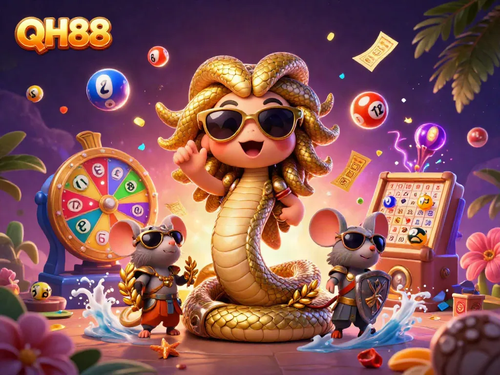 Engage with QH88's vibrant gaming scene featuring Medusa and lottery elements!