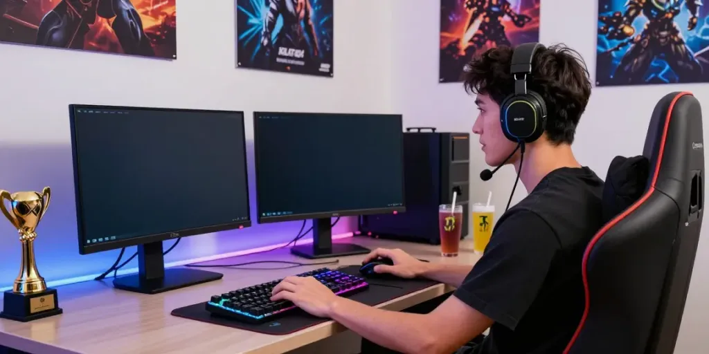Exciting gaming scene showcasing a player immersed in KILAT404 gameplay.