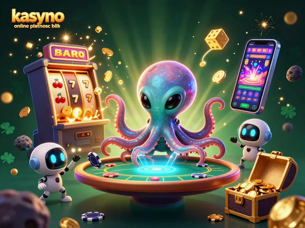 Experience kasyno online platnosc blik with an alien octopus and vibrant casino elements.