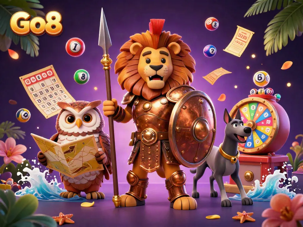 Experience epic gaming with Go8 featuring dynamic characters and vibrant elements in a thrilling casino scene.