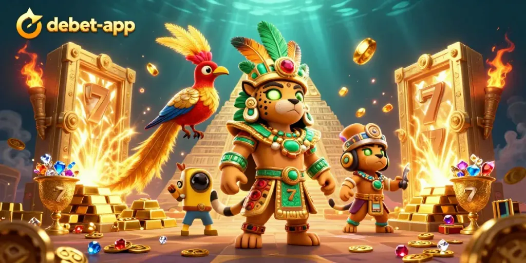 Experience thrilling gameplay with debet-app featuring vibrant casino elements in a rich 3D scene.