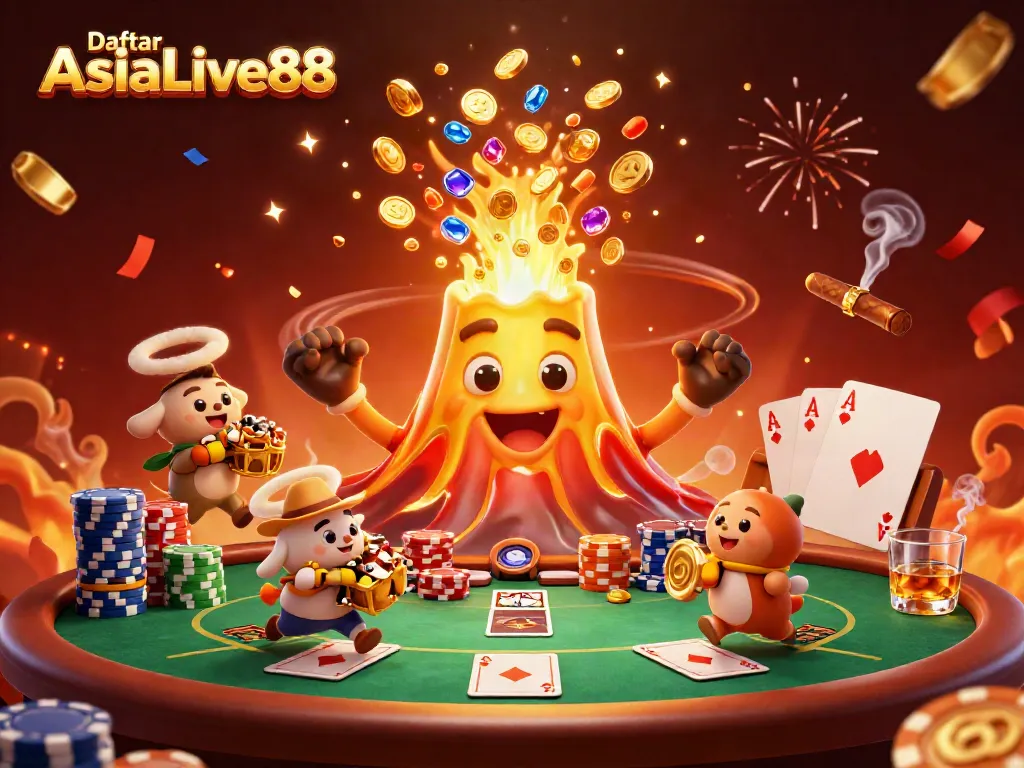 Experience Daftar AsiaLive88 with a vibrant 3D scene of winning players and casino excitement.