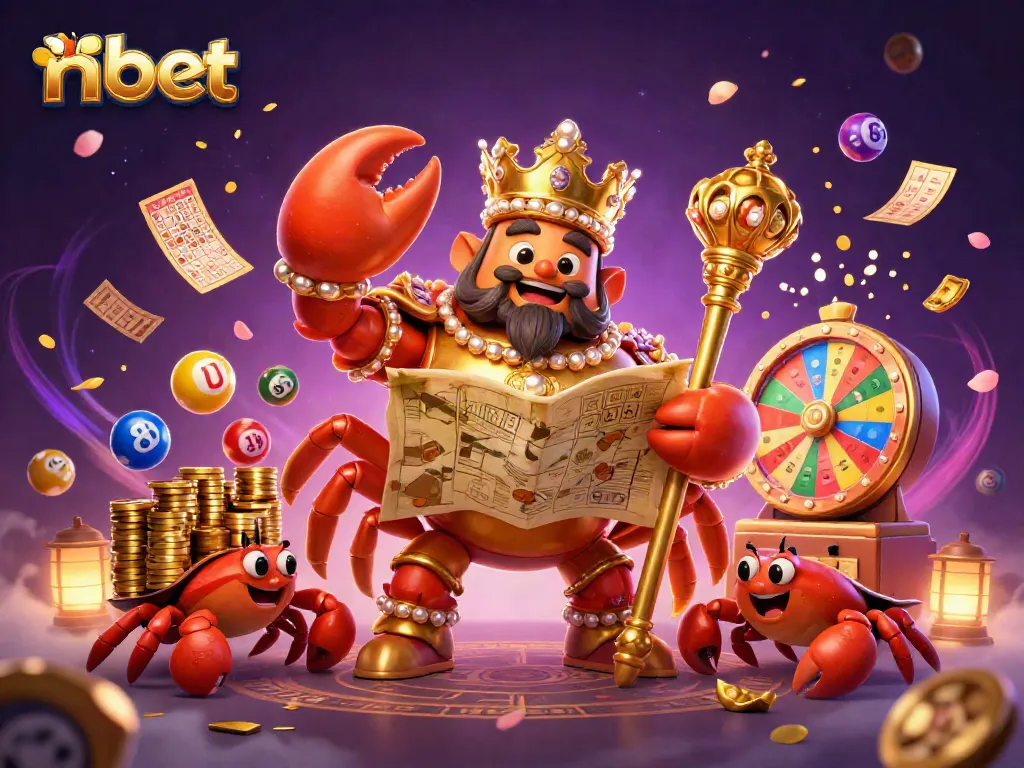 Experience thrilling moments with nbet's vibrant lottery scene featuring a golden crab emperor.