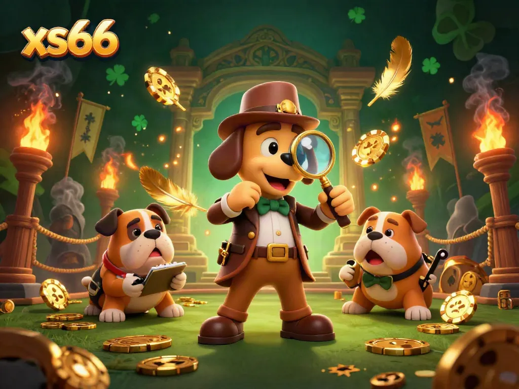 Experience thrilling gameplay with xs66 in this vibrant, action-packed casino scene featuring detectives