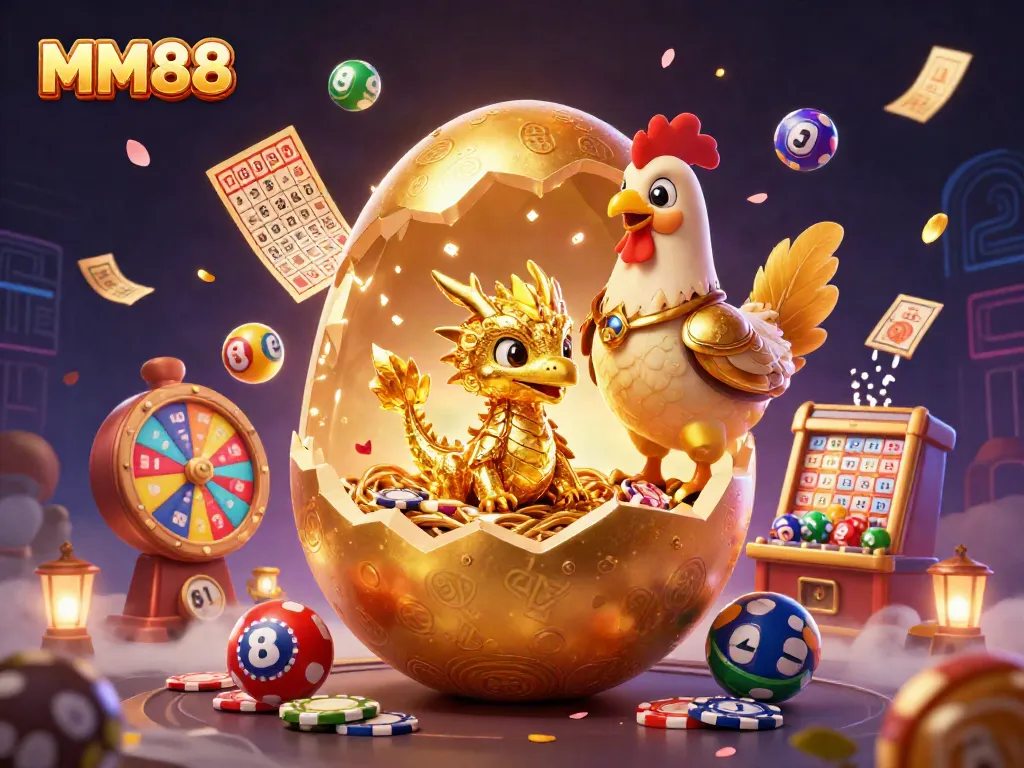 Experience thrilling gaming with MM88's golden dragon and exciting lottery elements.