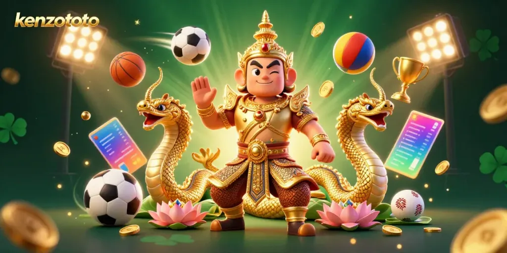 Engage with kenzototo's vibrant gaming scene filled with friendly guardian and sports elements.
