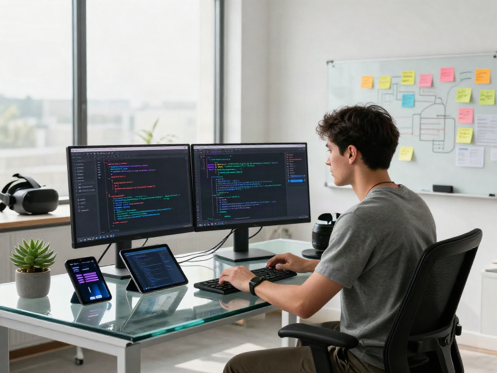AI chat NSFW development workspace with innovative tech and coding elements.