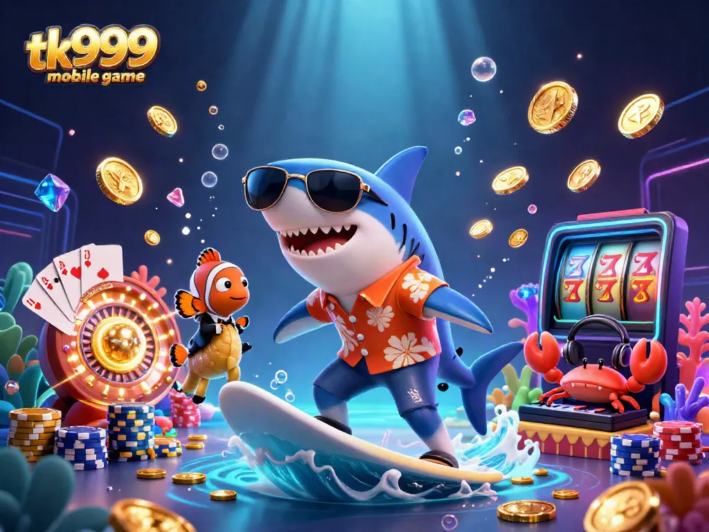 Experience thrilling gameplay with tk999mobilegame's vibrant characters amidst cascading gold coins