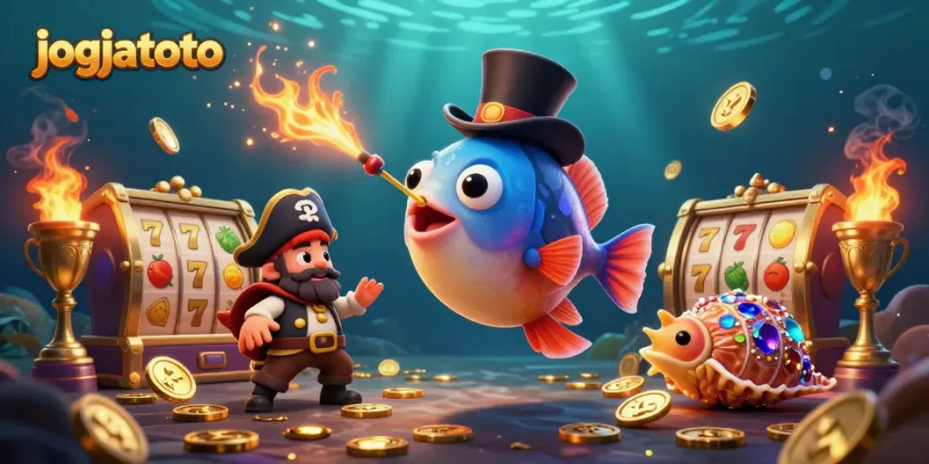 Experience exciting gameplay with jogjatoto as a glowing anglerfish attracts riches and treasures.