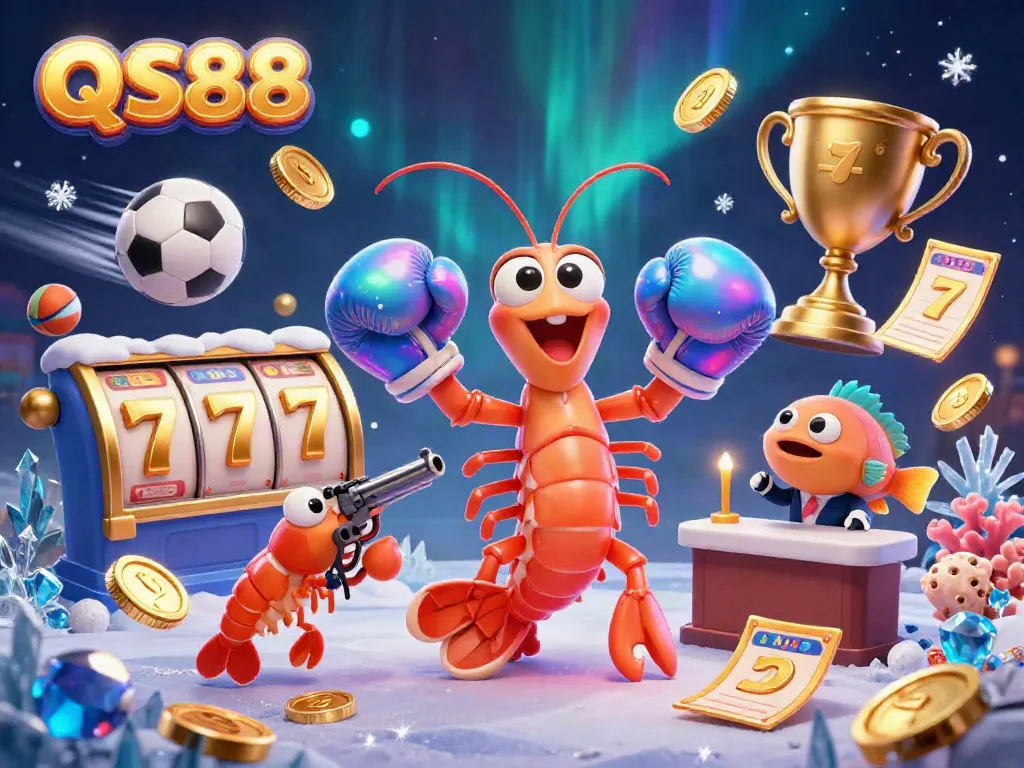 Engage with the dynamic QS88 casino experience, featuring lively 3D characters and vibrant game elements.