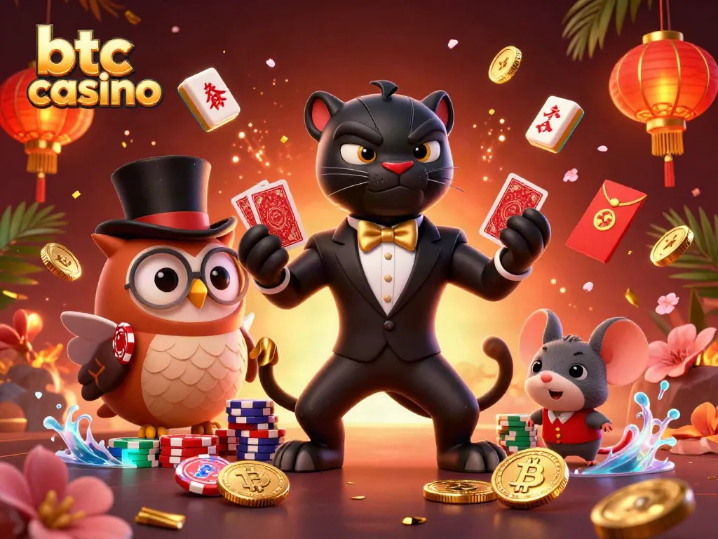 Experience the excitement of btc casino with stylish characters and vibrant gaming elements.