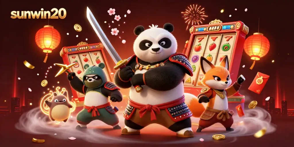 Create winning strategies with sunwin20, featuring dynamic slots and colorful animations in a vibrant 3D scene.