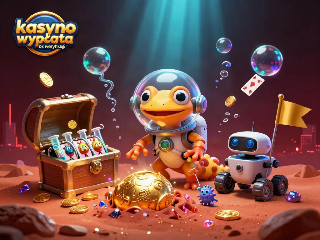 Experience kasyno wypłata bez weryfikacji in an illustrated Martian adventure with festive casino elements.