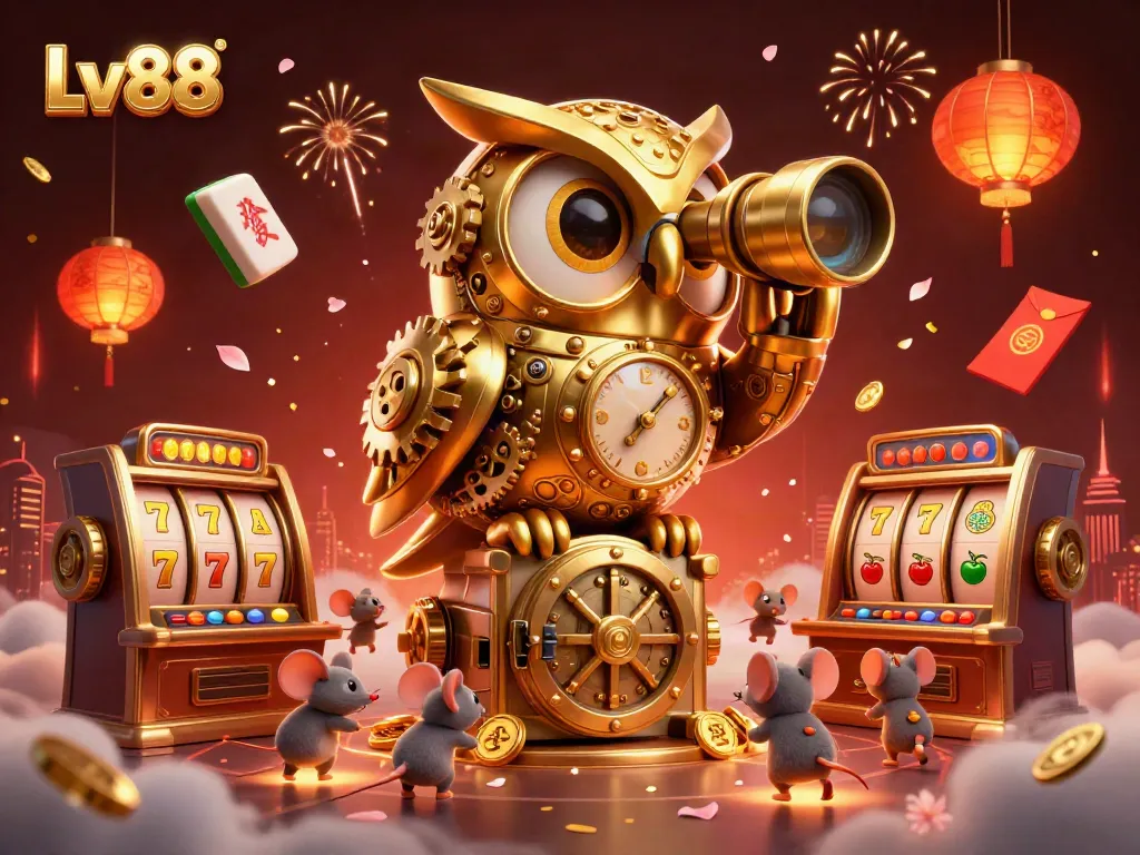 Experience thrilling gaming action at Lv88 with dynamic 3D characters and vibrant casino elements.