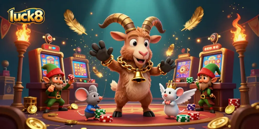 Engage in thrilling gameplay at luck8's vibrant casino, filled with festive chaos.
