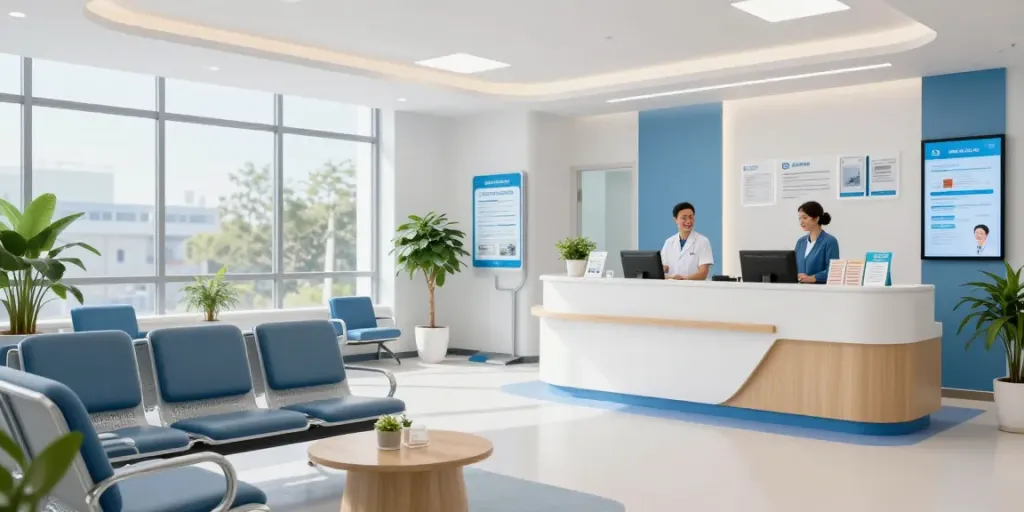 Link slots connect patients with healthcare providers in a welcoming medical clinic environment.