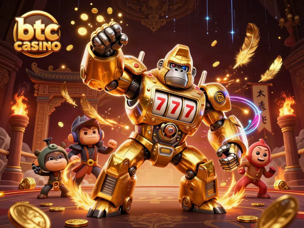 Experience thrilling gameplay at btc casino with vibrant mech characters and dynamic visuals.