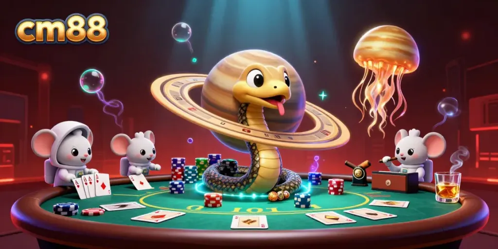 Experience the thrill of cm88 as astronaut mice place bets on roulette rings with fantastic cosmic elements.