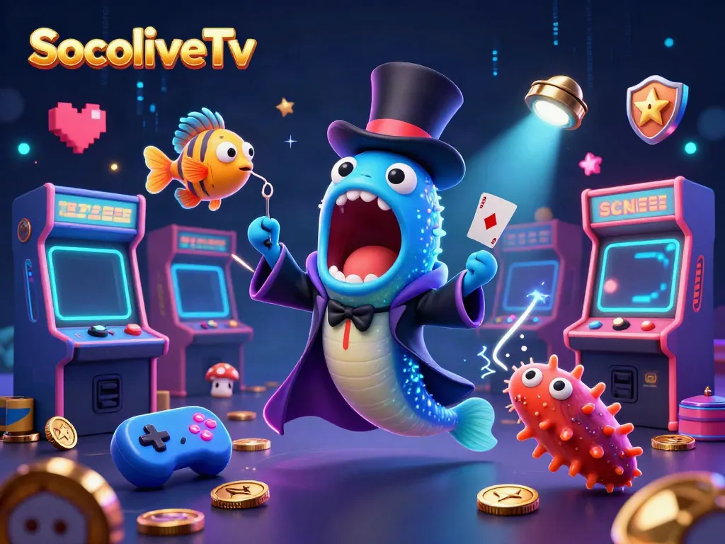 Experience live sports streaming at SocoliveTv with vibrant designs and dynamic characters