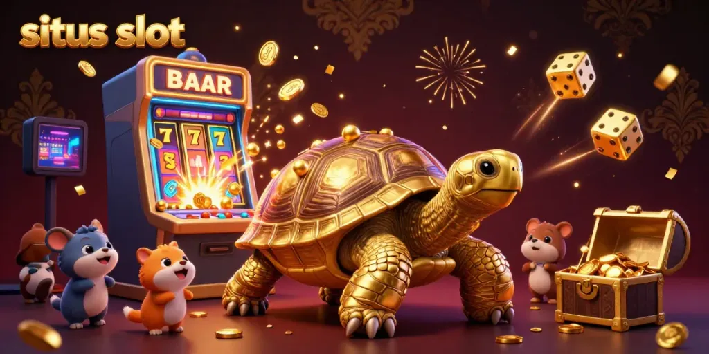 Kamaikan situs slot dengan tortoise emas berfungsi sebagai mesin pinball dikelilingi hewan kecil!