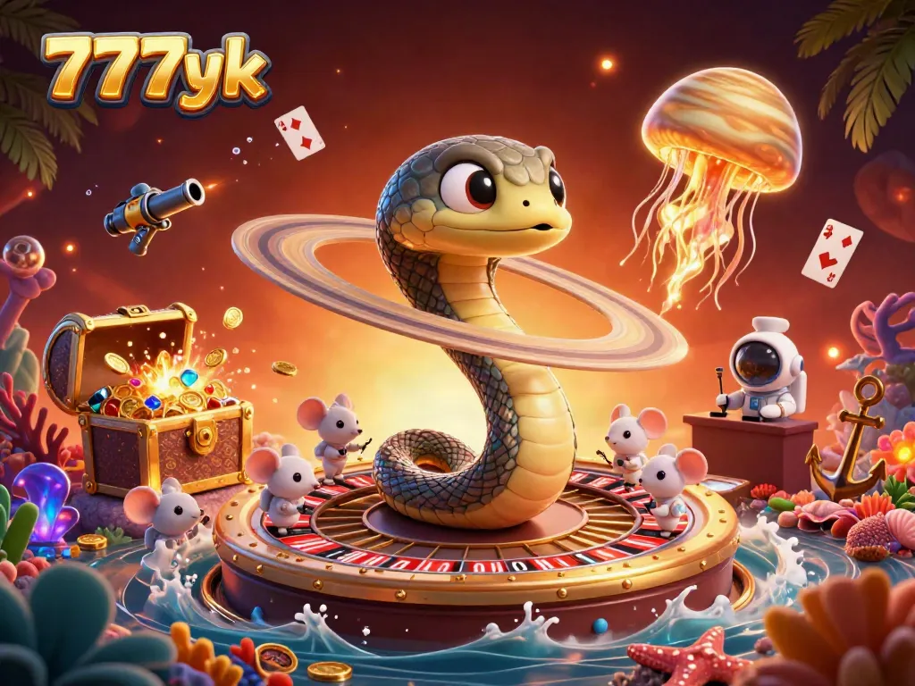 Experience the excitement of betting with 777yk in a vibrant cosmic casino setting.