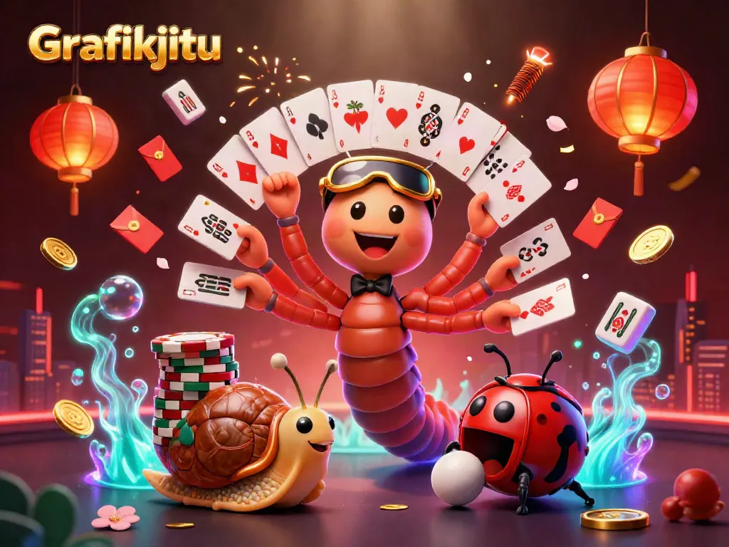 Experience the thrill of Grafikjitu with a vibrant 3D casino scene full of excitement and dynamic game elements.