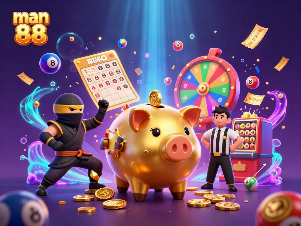 Engage with the thrilling world of man 88, featuring vibrant characters and casino elements.